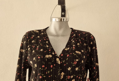Sueter Cardigan Acanalado Floral Mujer Talla M - L / 34-36