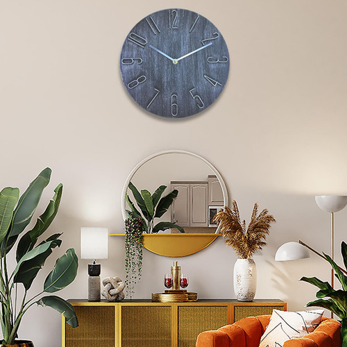 Reloj De Pared Nórdico, Movimiento De Barrido, Gris-plata