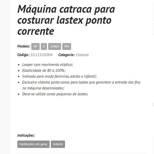 Máquina Catraca Para Costurar Lastex -25 Agulhas-nippon