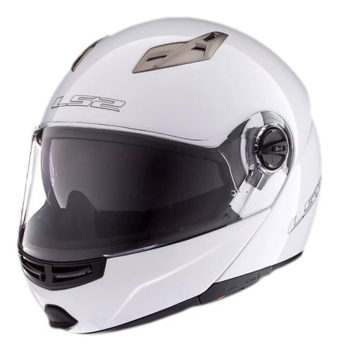 Casco Moto Ls2 Ff370 Abatible Blanco Brillante