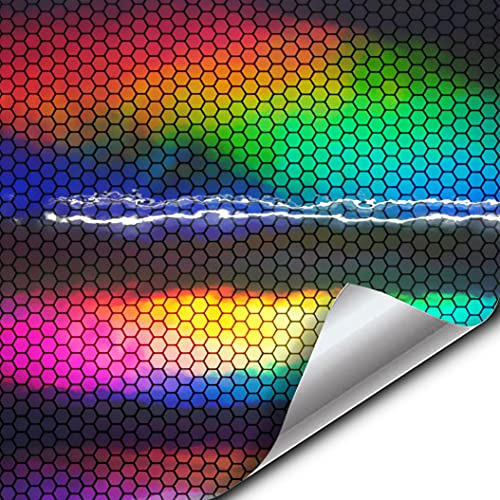 + Hex Holographic Chrome Car Wrap Vinyl (2ft X 5ft)