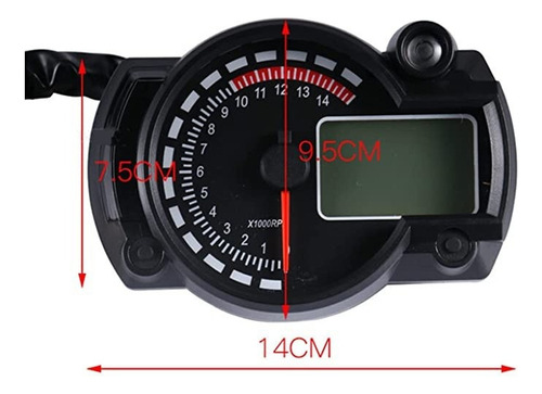 Hx Motocicleta Digital Lcd Odómetro Velocímetro 7 Colores