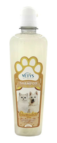 Shampoo Vetys Plus Pelo Claro Para Perro Gato Mascota 500 Ml