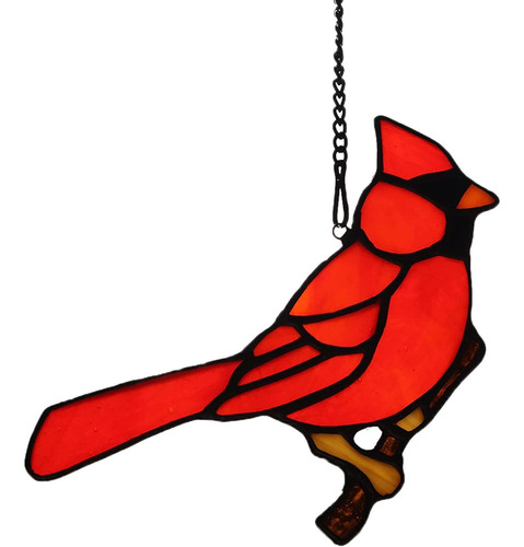 Cardenal Rojo Regalos Pájaro En Rama Vidrieras Colgant...