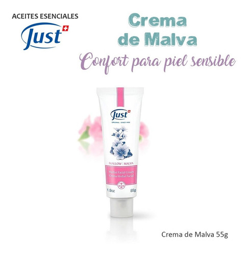 Imagen 2 de 7 de Crema Hidratante De Malva Para Rostro Swiss Just Original