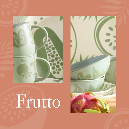 Nueva Vajilla Corona Frutto 4 Puestos 16 Piezas Verde