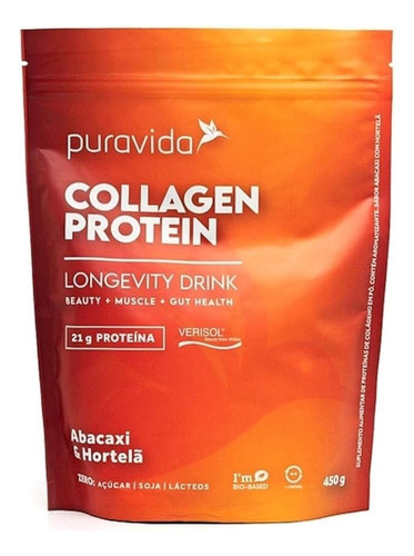 Pura Vida Premium Collagen Protein Abacaxi E Hortelã