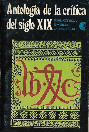 Antología De La Crítica Del Siglo Xix__ver Sumario