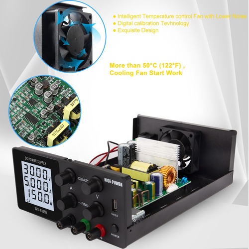 Fuente De Alimentación Digital Ajustable Con Pantalla Lcd De