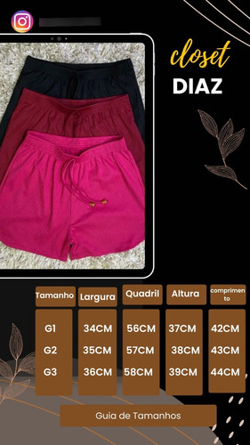 Kit 3 Shorts Canelado Plus Size Feminino Soltinho E Sortidos