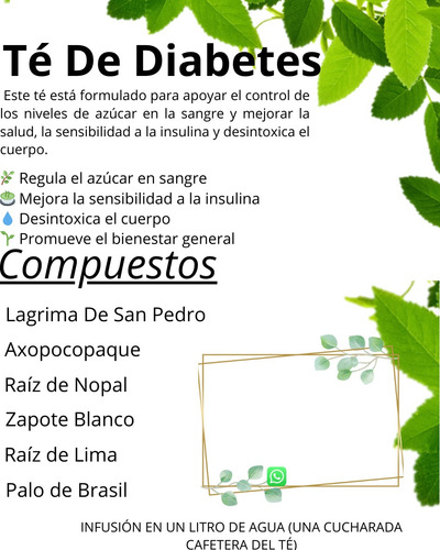 Combo Natural Para Diabetes Té Y Solución Reguladora