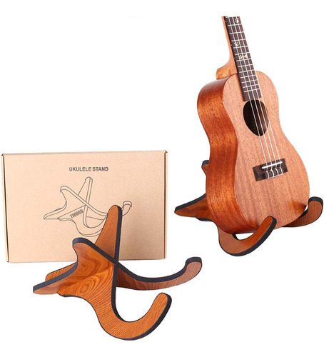 Soporte De Madera Portátil Tihood Para Ukelele (marrón)