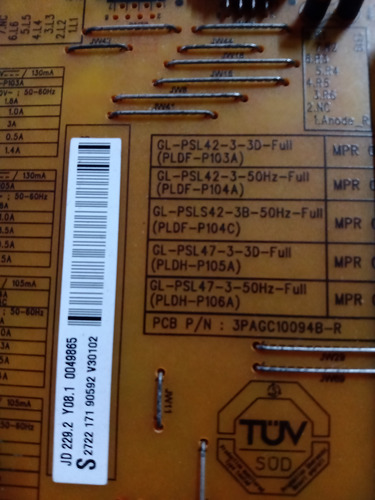 Placa Fonte Tv Philips 42pfl425007g Pldf-p103a (Usado)