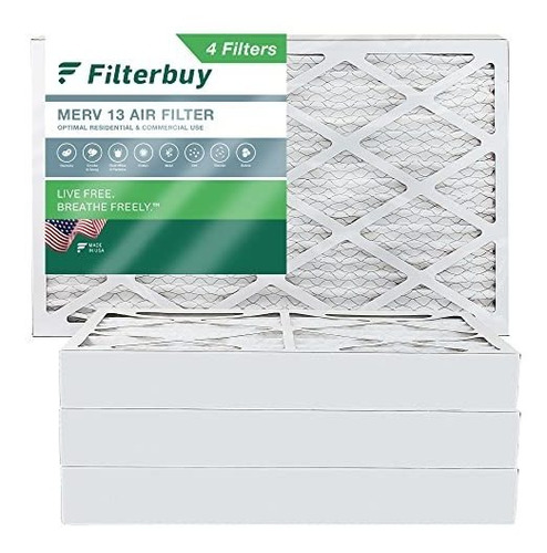 Filterbuy 12x20x4 Merv 13 Filtro De Aire De Horno De Ca Plis