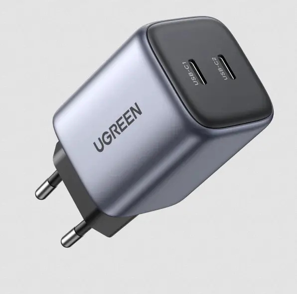 Carregador Turbo Gan Ugreen Nexode 2 Usb-c 45w Pd Cinza-escuro
