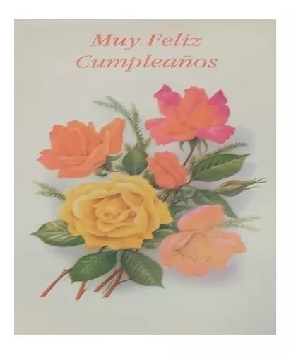 Tarjeta Vintage Retro Feliz Cumpleaños Flores 3d | MercadoLibre