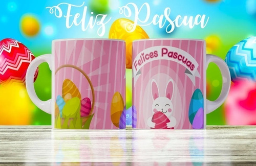 20 Plantillas Sublimacion Conejito De Pascua - Tazas !!..