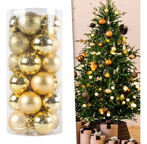 24 Piezas Adornos De Bolas De Navidad Decoraciones De Bolas