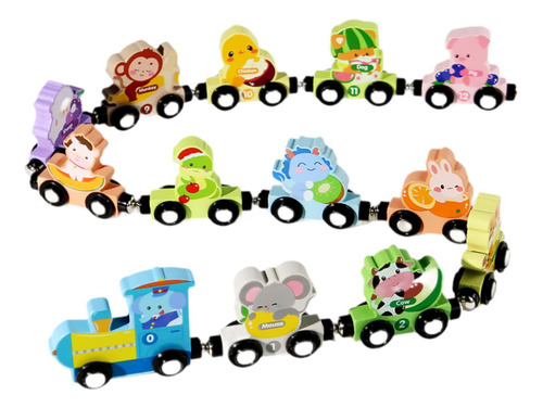 Juego De Trenes De Madera, Vehículos, Juguetes De Zodíaco
