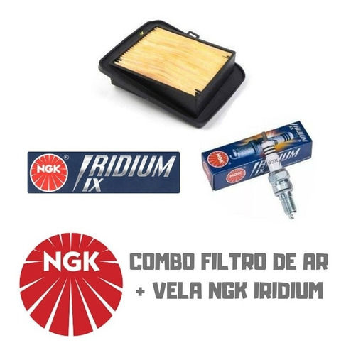 Filtro Ar Titan Fan 160 2014 + Vela Iridium Ngk Cpr8eaix-9 