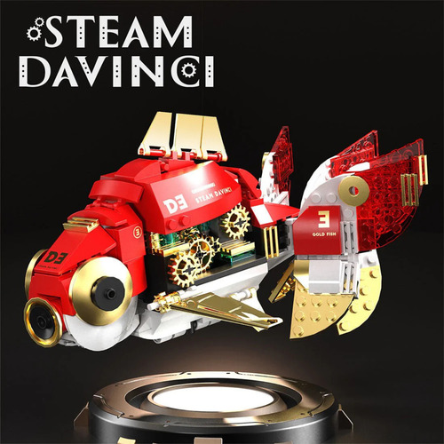 Bloques De Construcción Tuomu Escarabajo-línea Steam Davinci 334 Pez Dorado