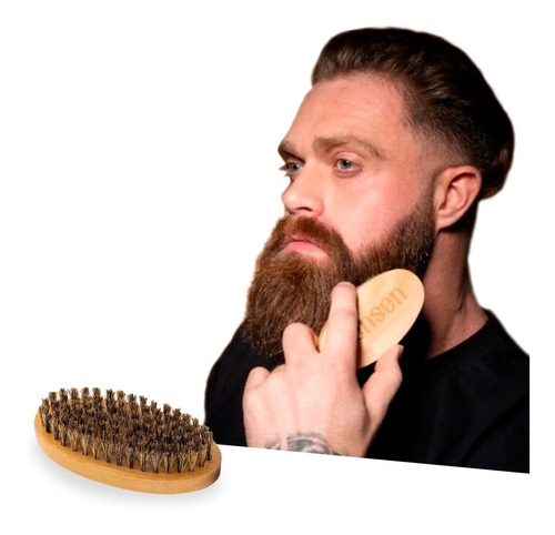 Cepillo Madera Para Barba Cerdas Naturales Firmes Yensen 