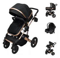 Comprar Carriola de paseo Confety World Guby negro con chasis color dorado