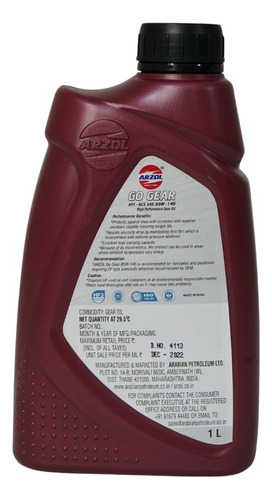 Aceite Transmisión Gl-5 85w140 0.264gl. 1 Litro