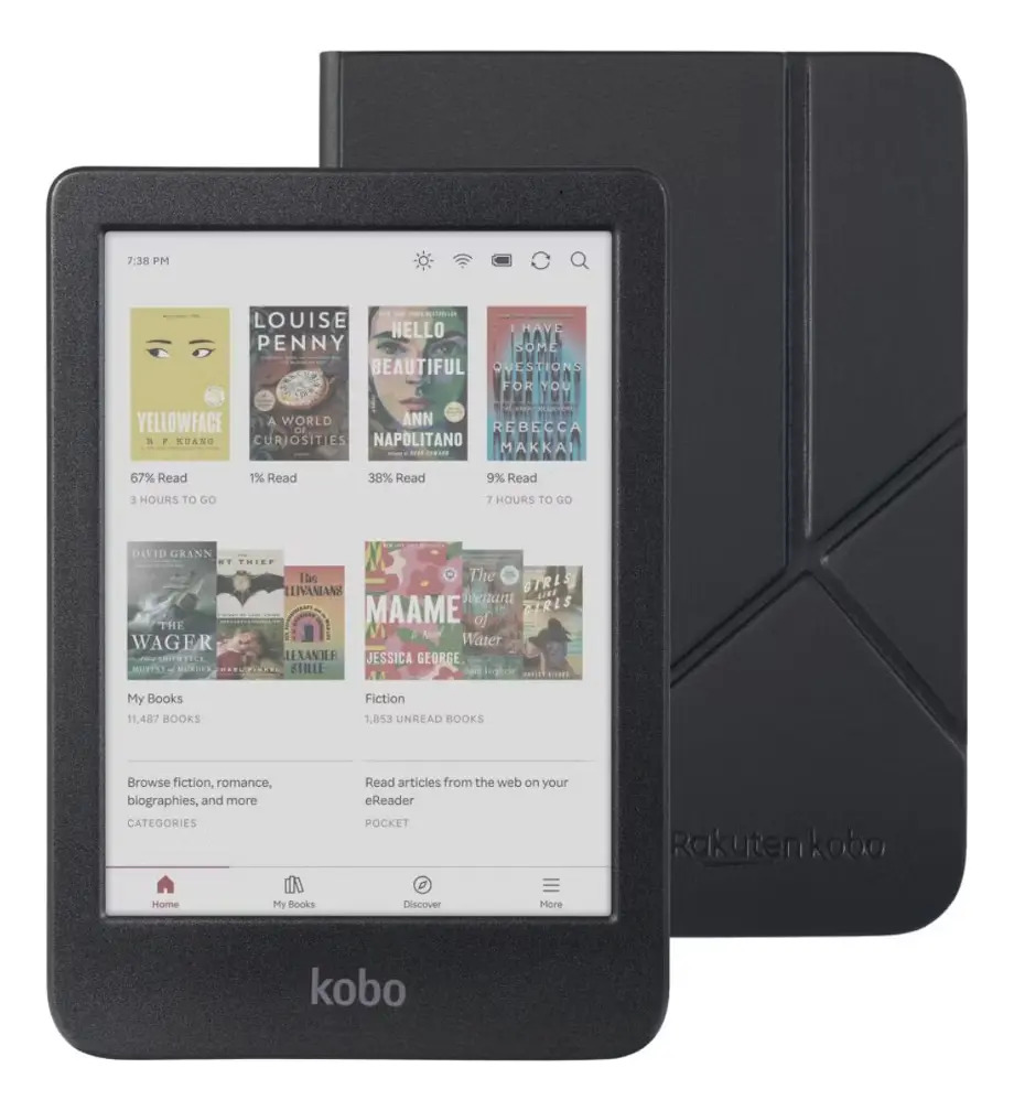 Lector Ereader Kobo Clara Colour Negro + Funda Sleepcover Negro