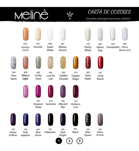 Imagen 3 de 5 de Esmaltes Meline Semipermanente X24 Uñas Color Gel Led/uv