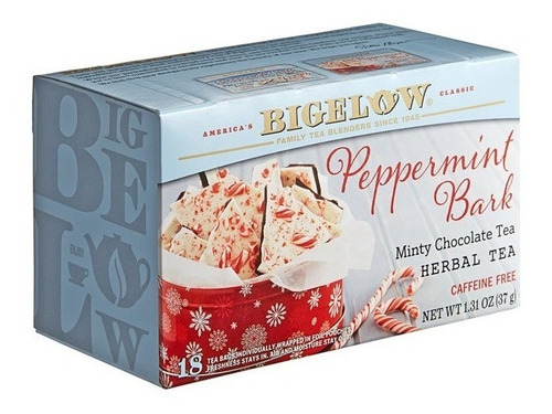 Té De Hierbas Bigelow Peppermint Bark Minty Choco Tea 18 Pz 