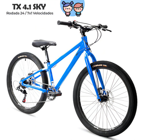 Mountain Bike Infantil Turbo R24 Tx 4.1 Freno Disco Mecanico Color Azul