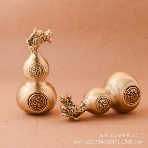 Mini Calabaza China De Latón, Adorno Feng Shui, Estatuilla