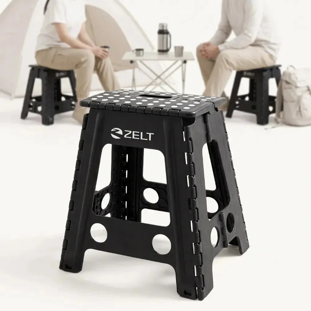 Banqueta Plástica Multiuso Portátil Dobrável 45cm 150kg Zelt