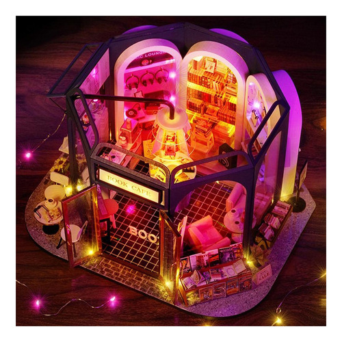 Casa De Muñecas En Miniatura Artesanal De Bricolaje Con