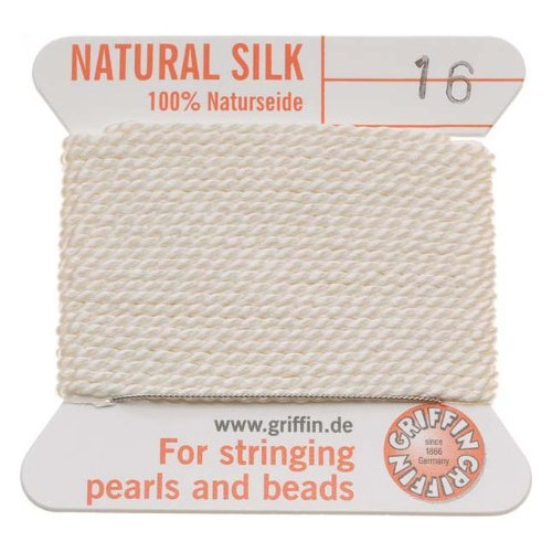 Griffin 1mm Thick Silk Cord White - Size 16