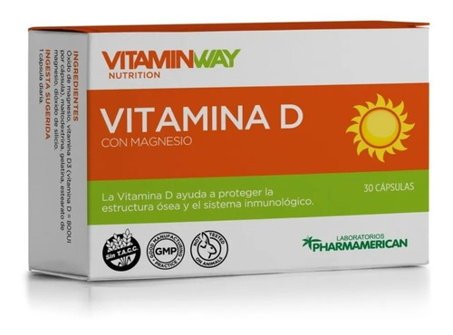 Suplemento Nutricional Vitamin Way Vitamina D con Magnesio x 30 cápsulas