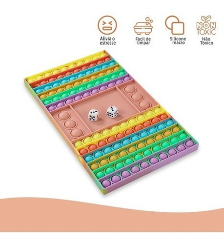 Imagem 2 de 3 de Pop It Fidget Toys Anti-stress Tabuleiro Grande Com Dados