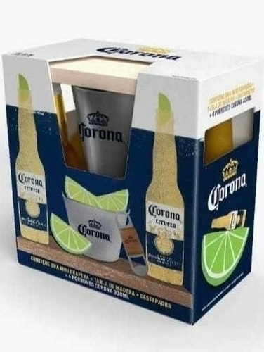 Caja Mini Frapera + Tabla + Destapador + 4 Cerveza Corona 