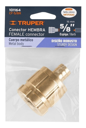 Conector 5/8' Hembra Robusto De Aluminio, Truper
