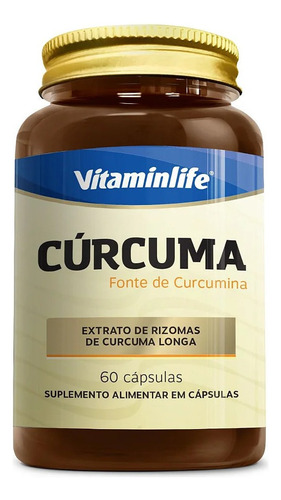 Curcuma 100% Pura Açafrão Da Terra 60 Caps - Vitaminlife