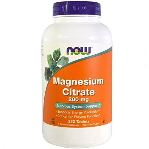 Now Foods Citrato De Magnesio 200 Mg 250 Comprimidos(2 Pack)