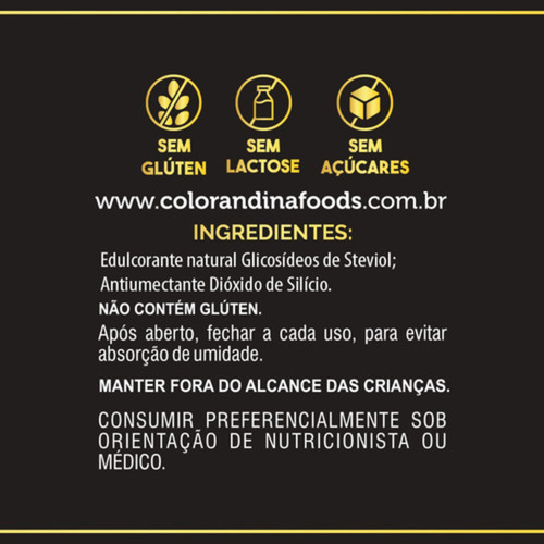 Adoçante Stévia Pó 10g Color Andina Sem Amargo