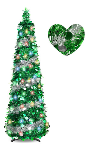 Arbol De Navidad Desplegable De 5 Pies Con 8 Modos, 90 Decor