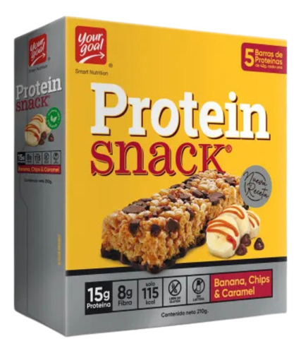 Protein Snack Banana Chips Caramel 5 Barras Nutricioncelular