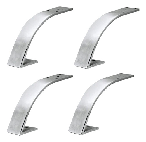 Pack X4 Pata De Mesa Corta Cromada Planchuela 12cm