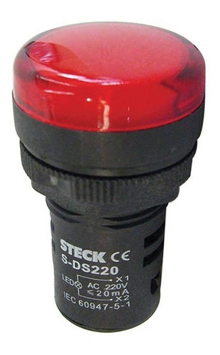 Sinalizador Led 220v Vermelho Steck Slds2201