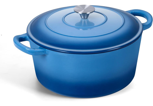 Olla Holandesa De Hierro Fundido Esmaltado De 6 Cuartos Azul