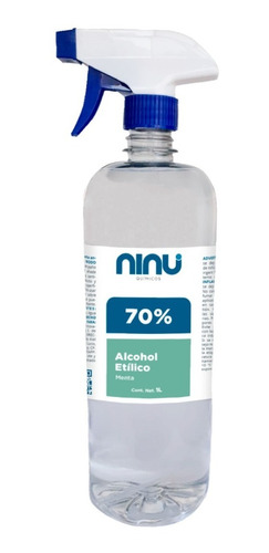 Solución Sanitizante Ninu 1 L Alcohol Al 70% Con Atomizador