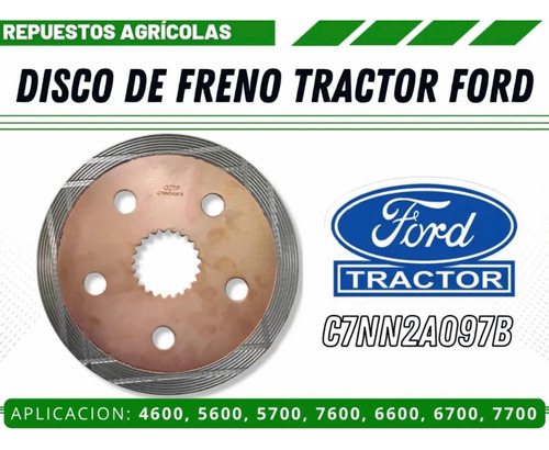 Disco De Freno Tractor Ford 4000/5000/7000 C7nn2a097b